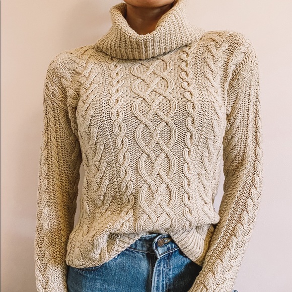 Lauren Ralph Lauren Sweaters - Vtg Lauren Ralph Lauren Oatmeal Cable Knit Sweater